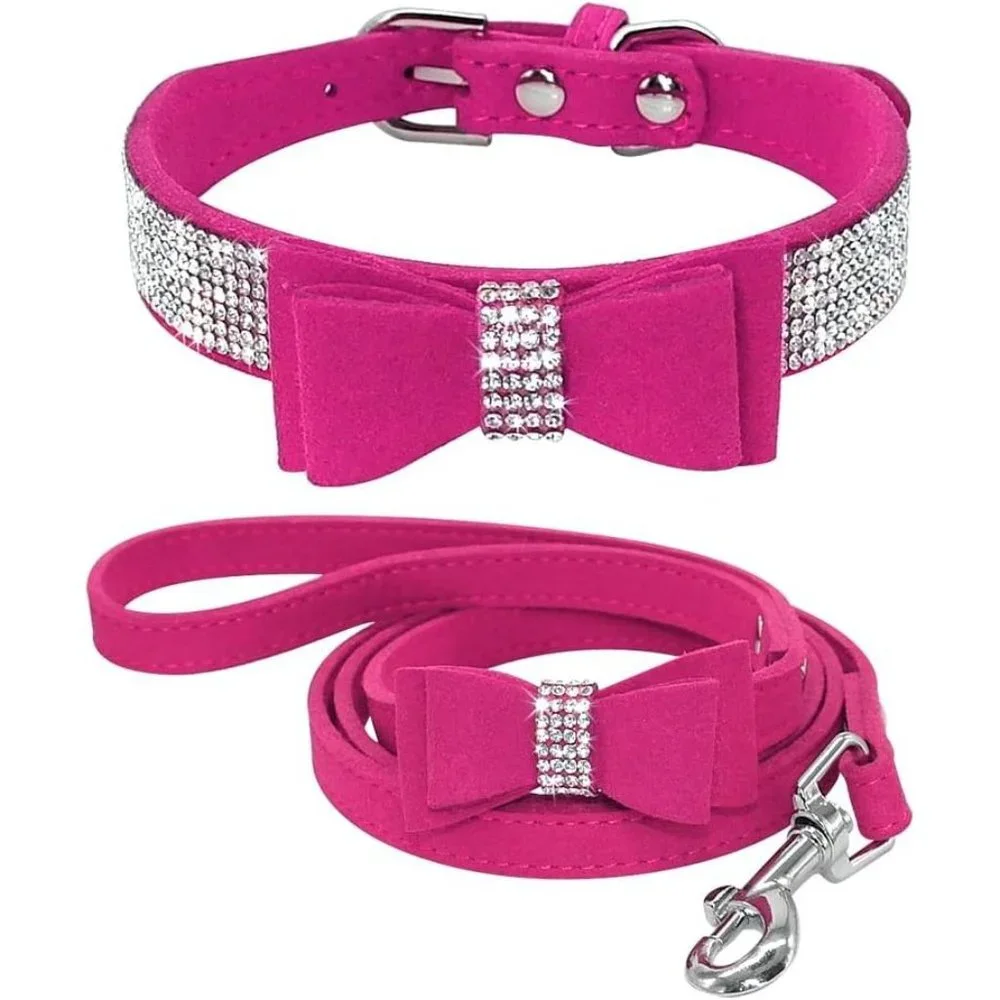 NEW Sparkling Bling Swarovski Crystal Rhinestone Pet Dog Collar & Leash …